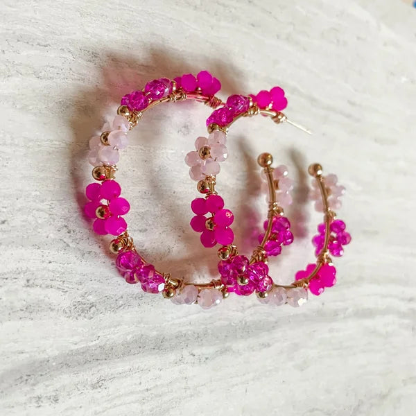 Flower hoops pink