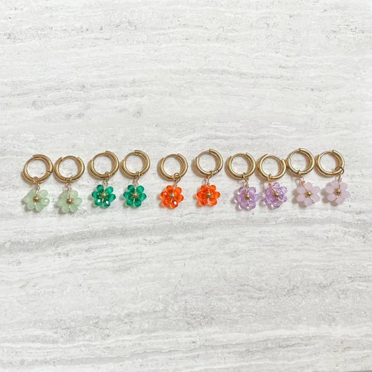 Happy flower oorbellen ★ Groen