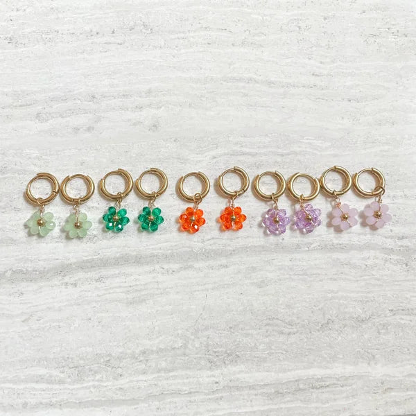 Happy flower oorbellen ★ Paars
