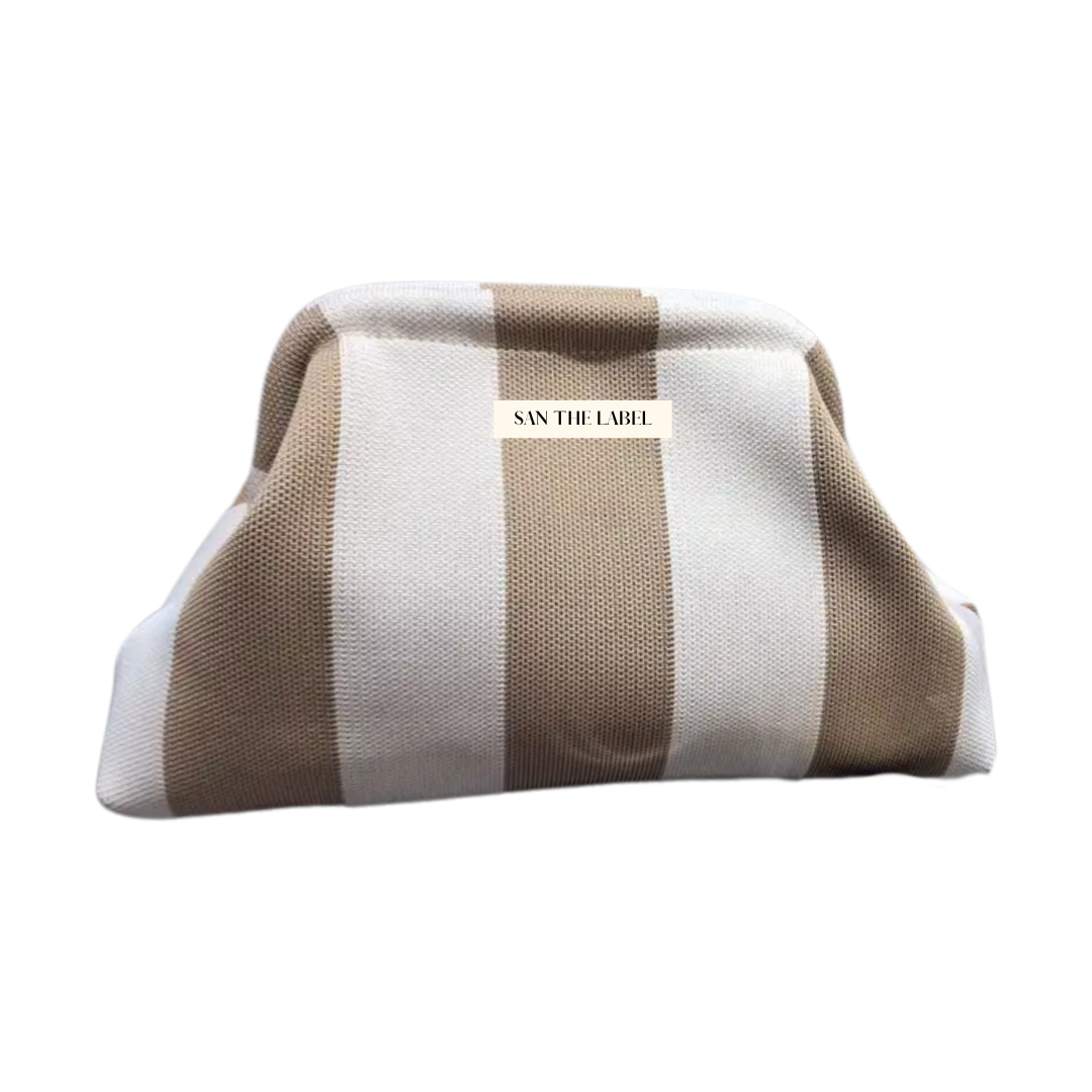 Bobbie tas ★ beige & wit