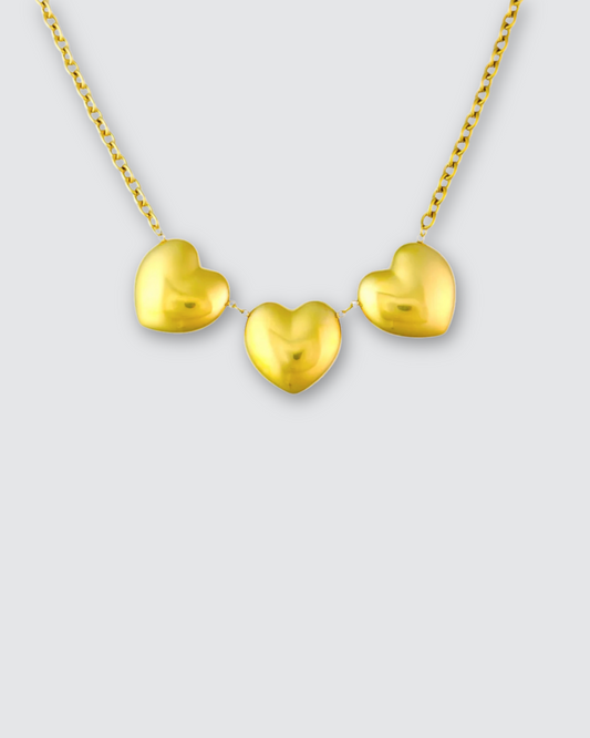 Trio heart ketting