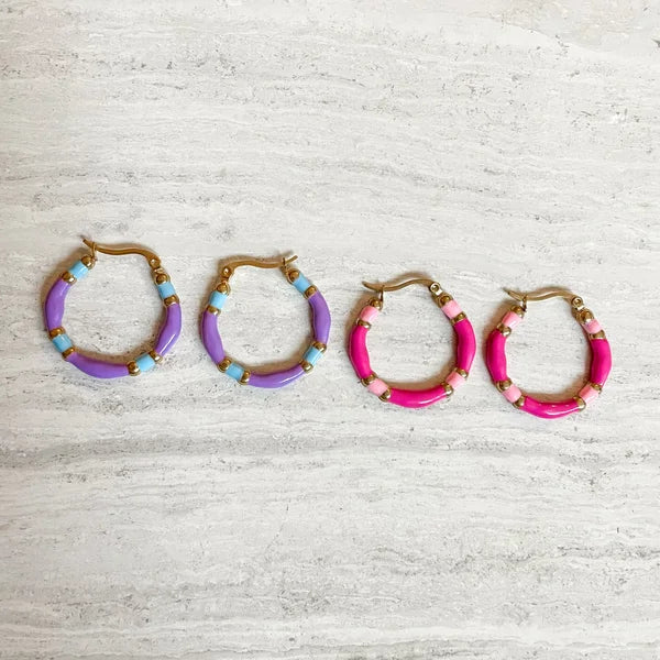 Indigo hoops roze