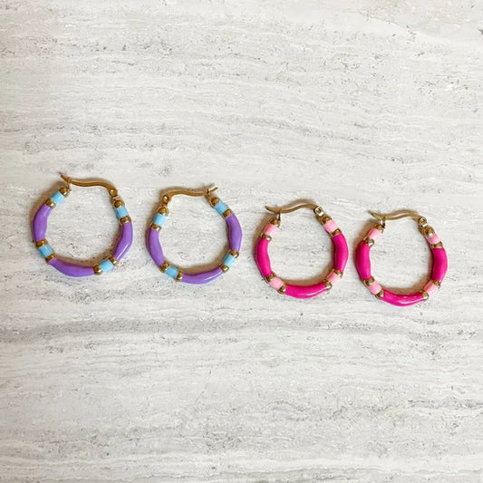Indigo hoops roze
