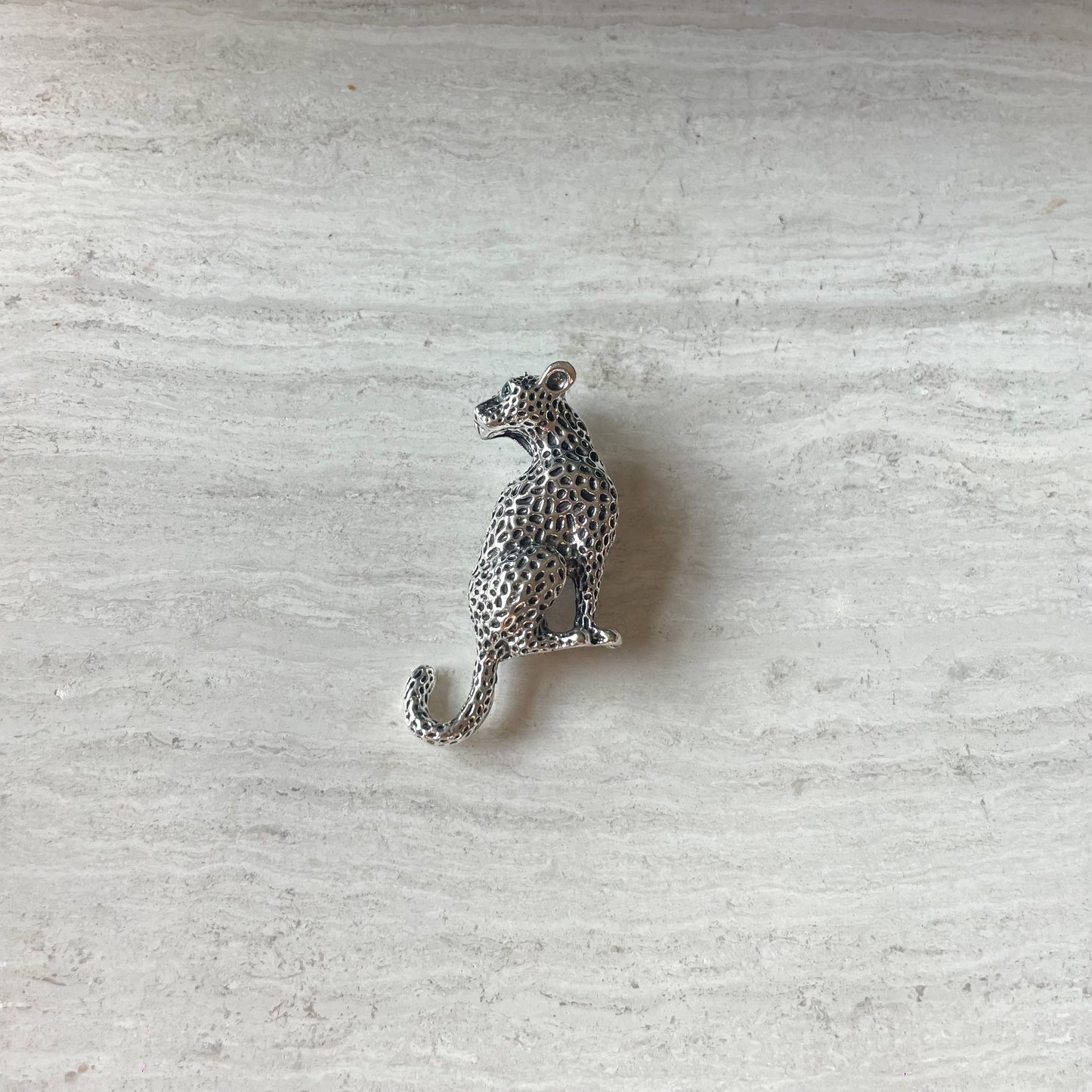 Luipaard broche zilver