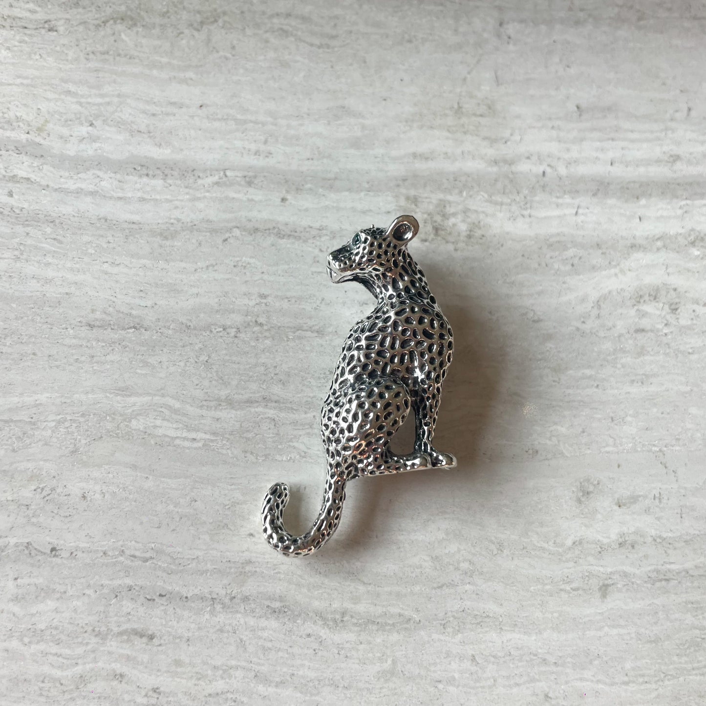 Luipaard broche zilver