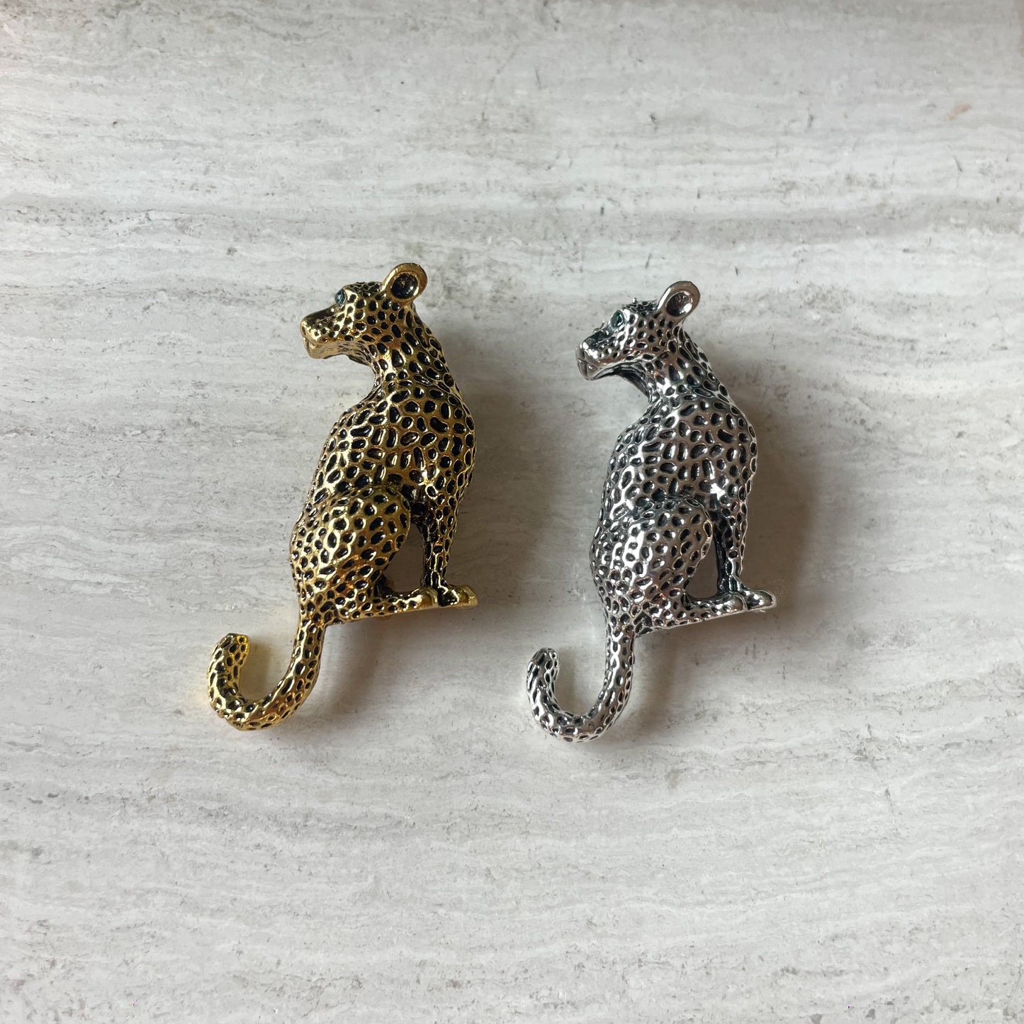 Luipaard broche zilver