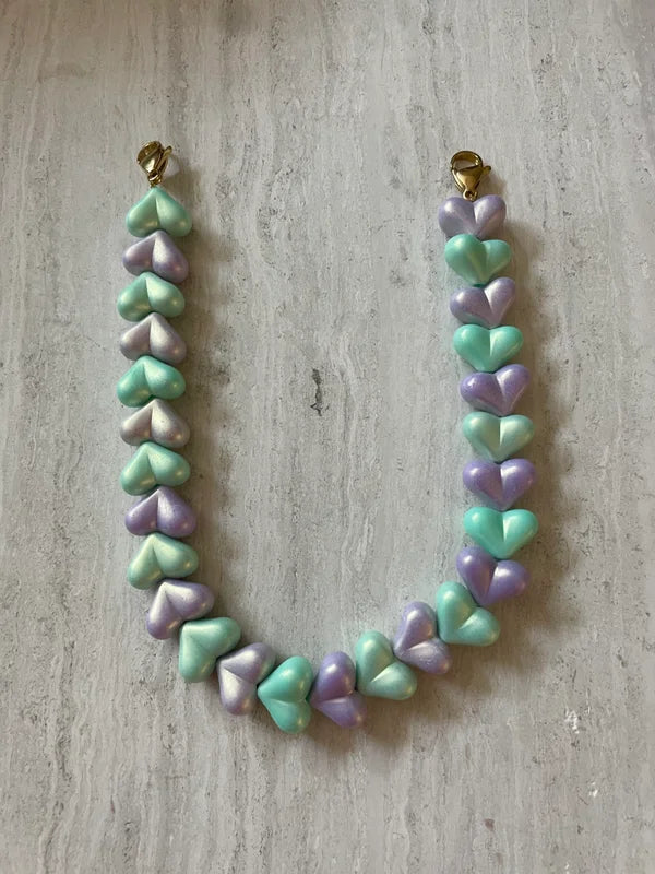 Endless love phonecoard ★ Klein parelmoer lila & mint