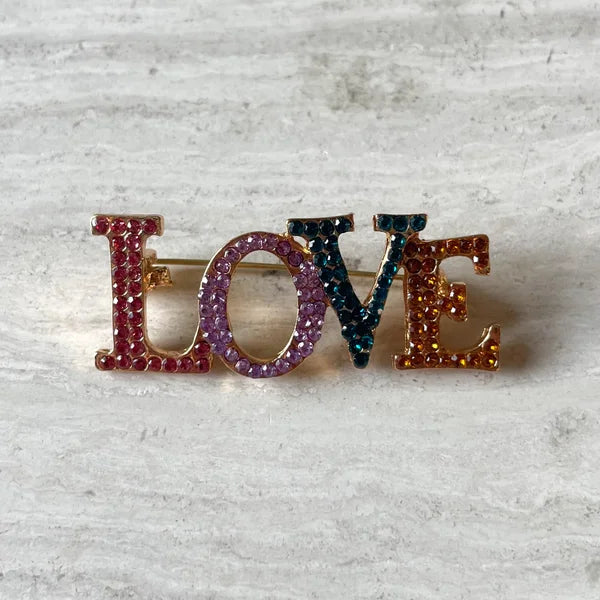 Glitter love broche