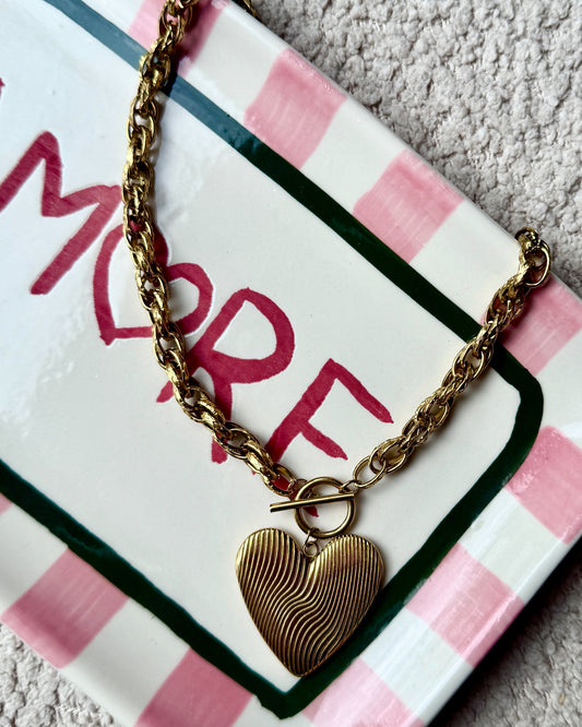 Chunky heart ketting