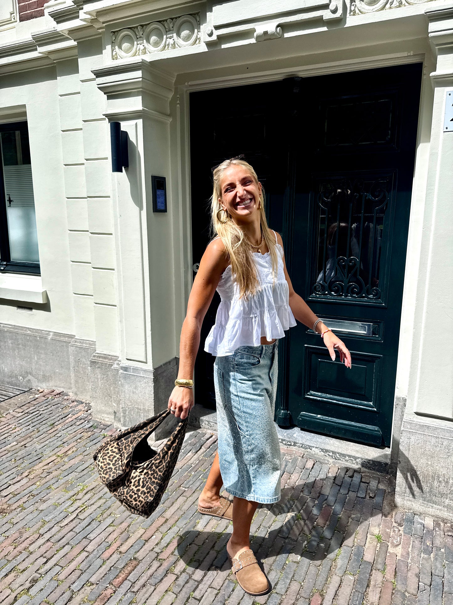 Nina glitter jort ★ denim