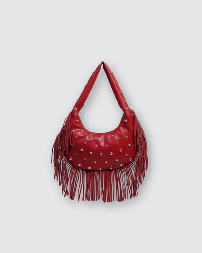 Fringe stud tas ★ rood