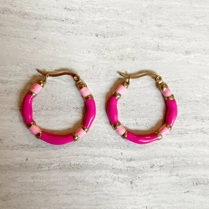 Indigo hoops roze