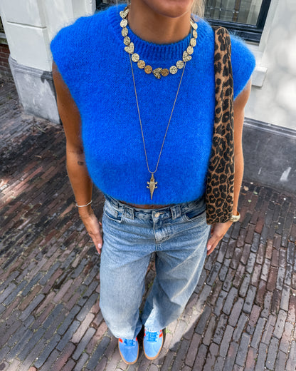 Rosie knit gilet ★ cobalt blauw