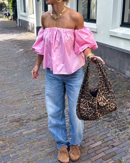 Feline blouse ★ licht roze