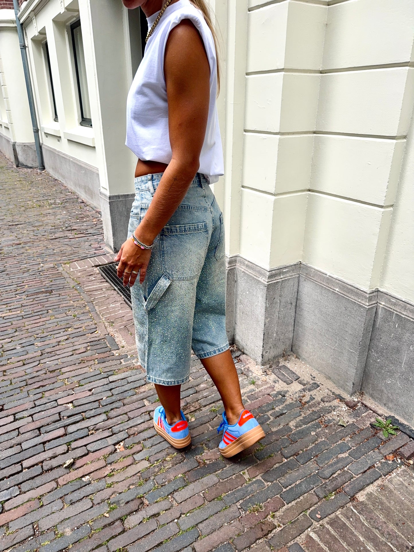 Nina glitter jort ★ denim