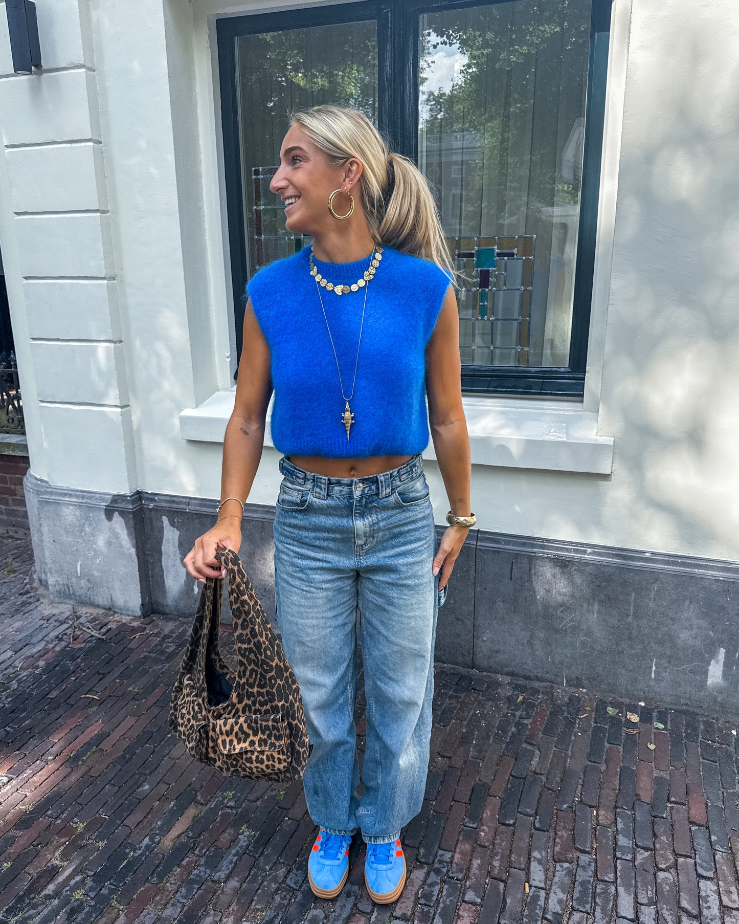 Rosie knit gilet ★ cobalt blauw