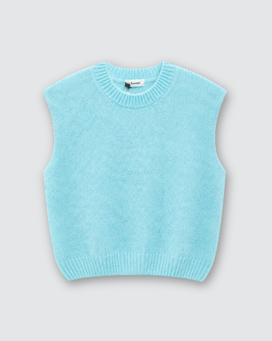 Rosie knit gilet ★ cyaan