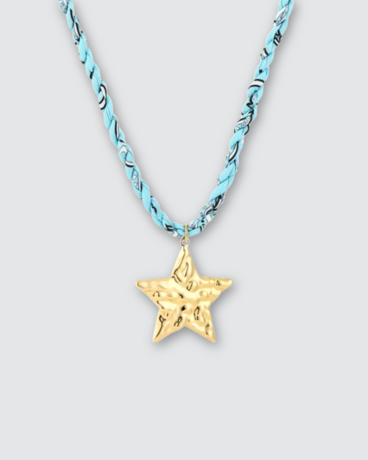 Bandana ster ketting ★ Blauw