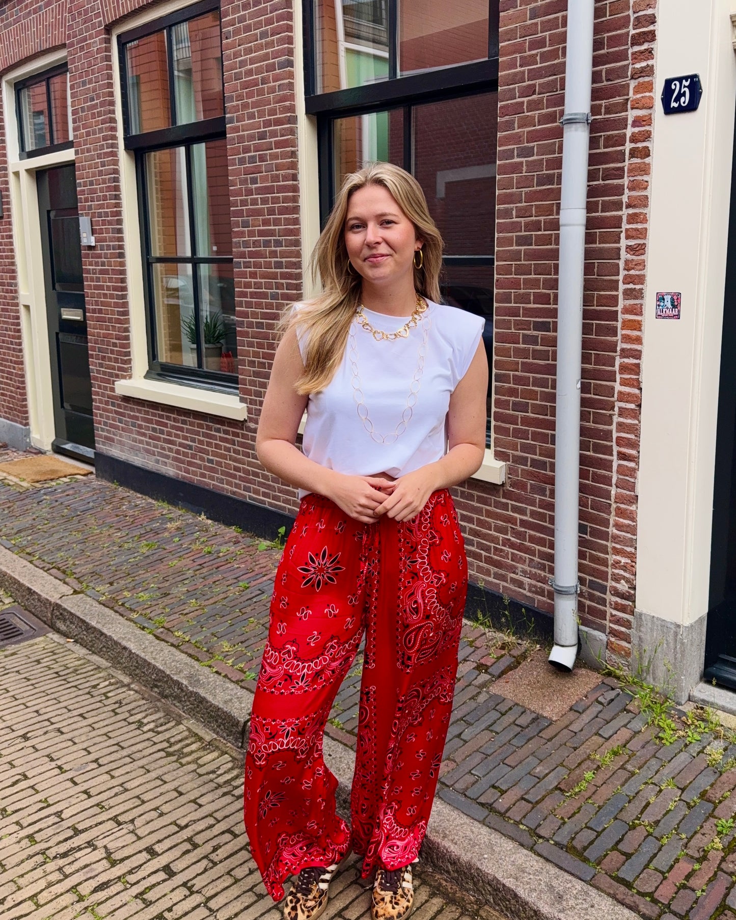 Amelie bandana broek ★ rood