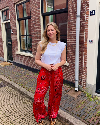 Amelie bandana broek ★ rood