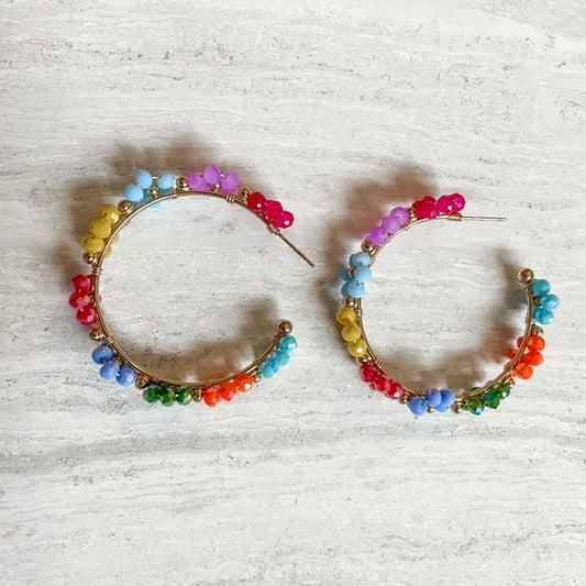 Regenboog bloemen oorbellen