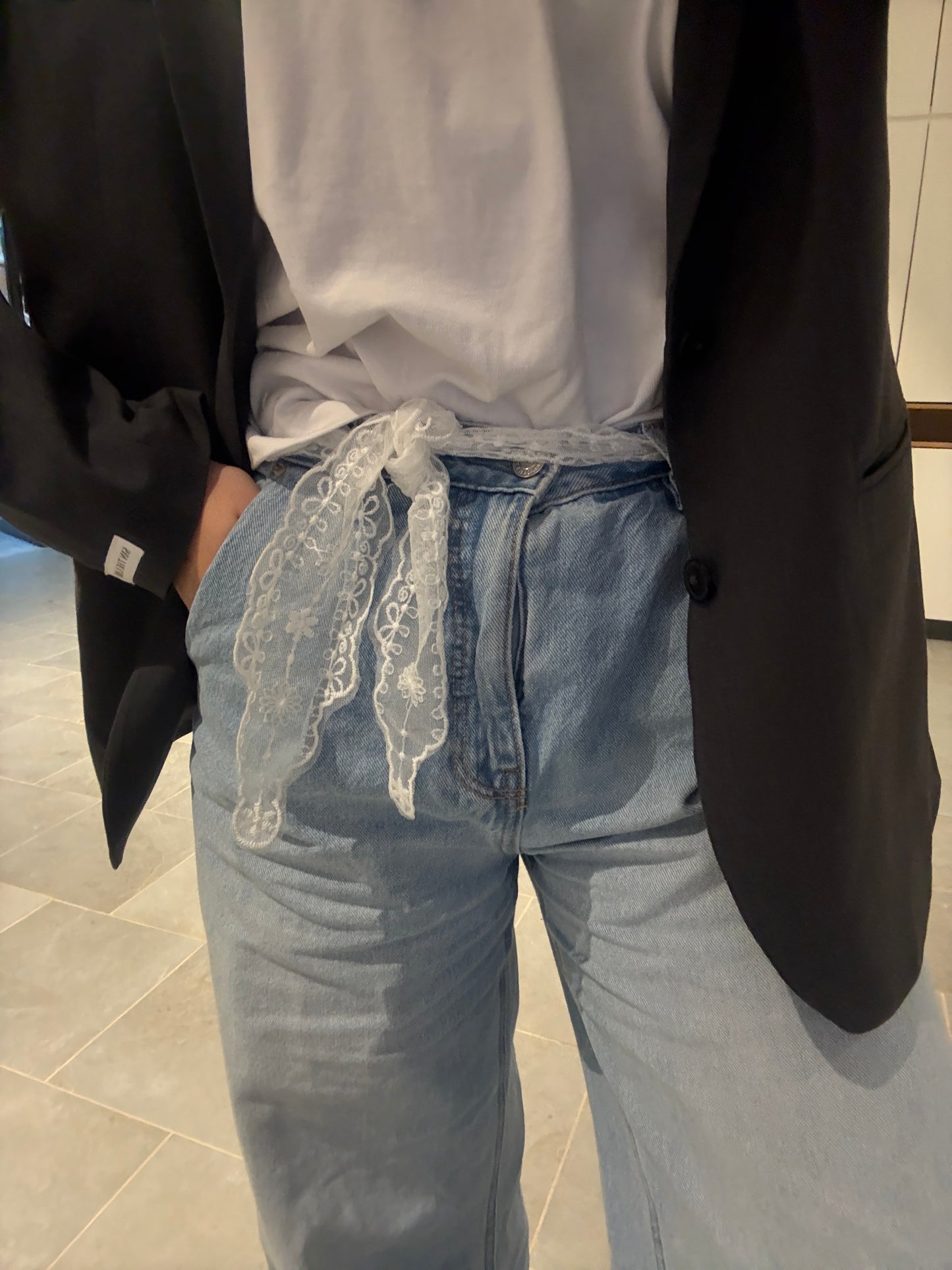 Kanten riempje ★ wit