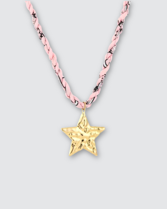 Bandana ster ketting ★ Roze