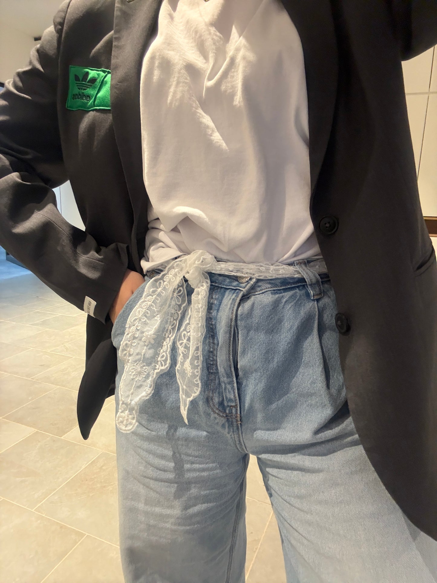 Kanten riempje ★ wit