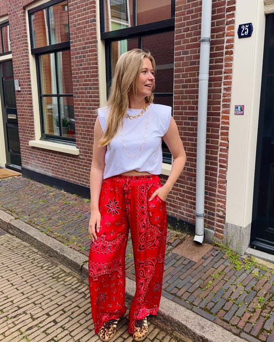 Amelie bandana broek ★ rood