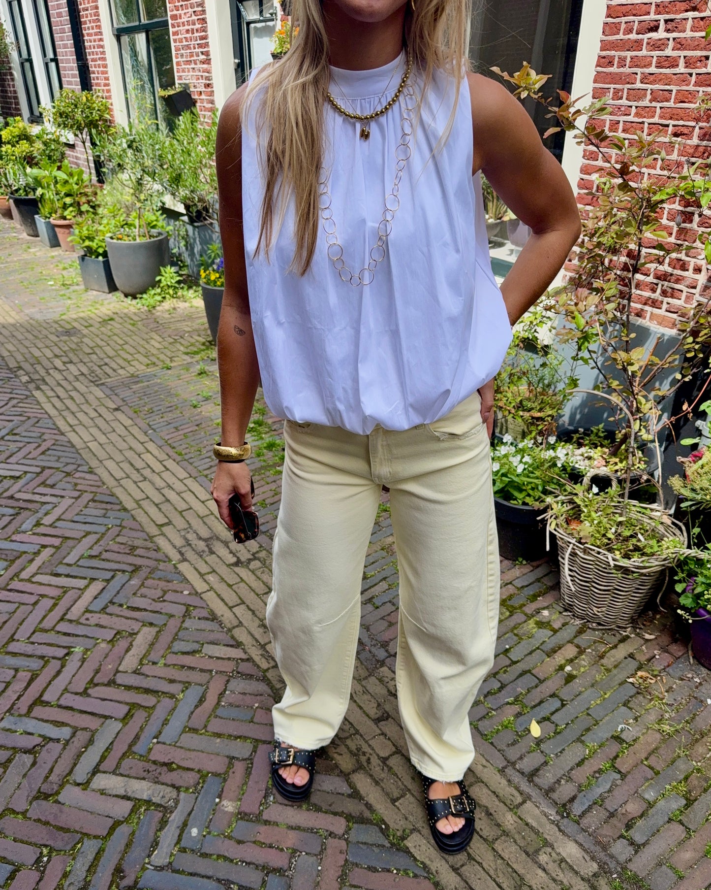 Vie barrel jeans ★ geel