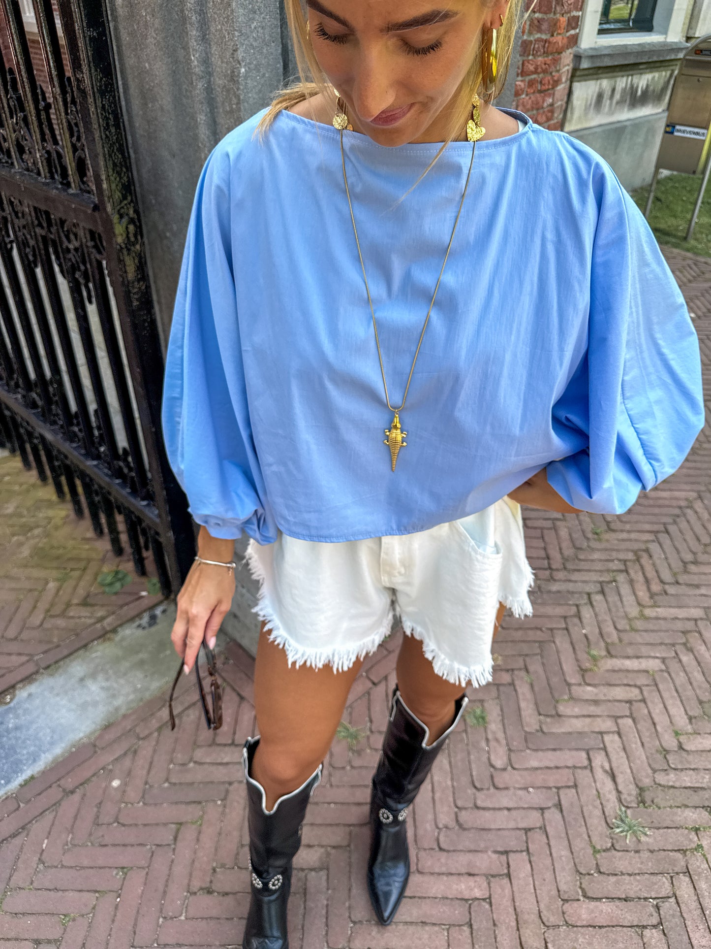 Juna blouse ★ licht blauw