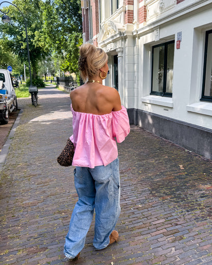 Feline blouse ★ licht roze
