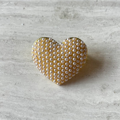 Parel hart broche ★ goud