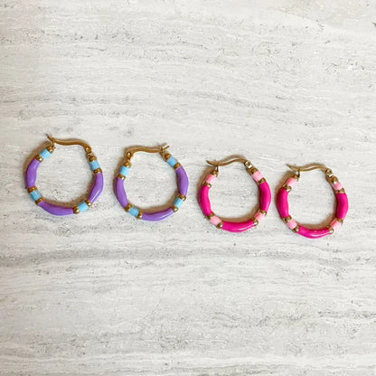 Indigo hoops roze