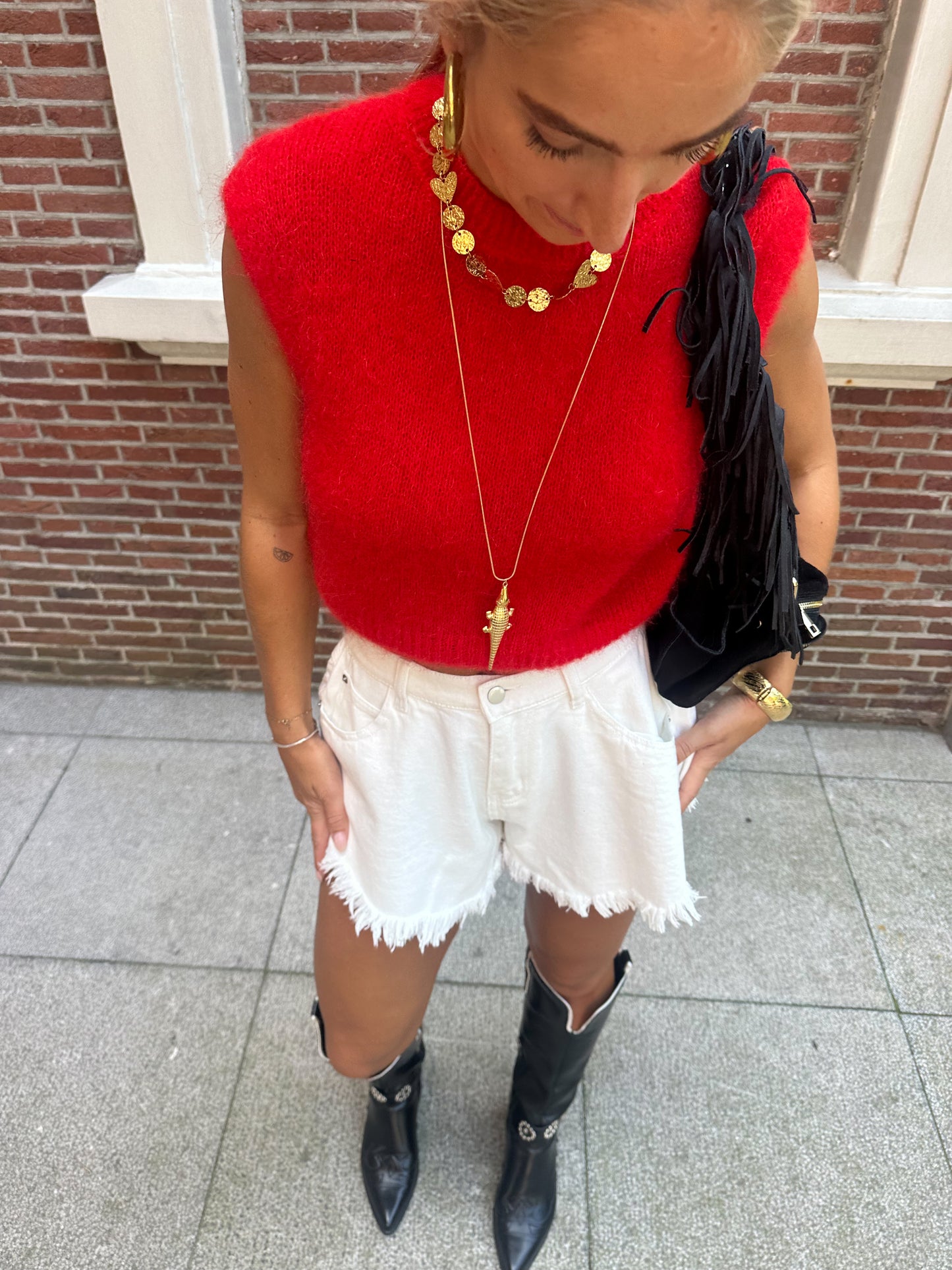 Rosie knit gilet ★ rood
