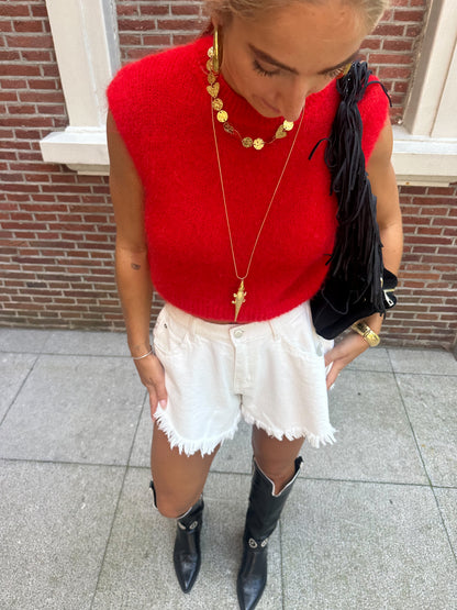 Rosie knit gilet ★ rood