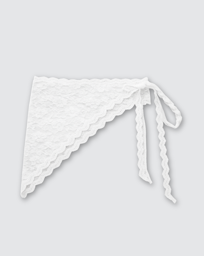 Kanten driehoek riempje ★ wit