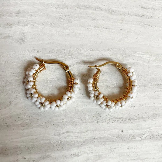 White flower hoops