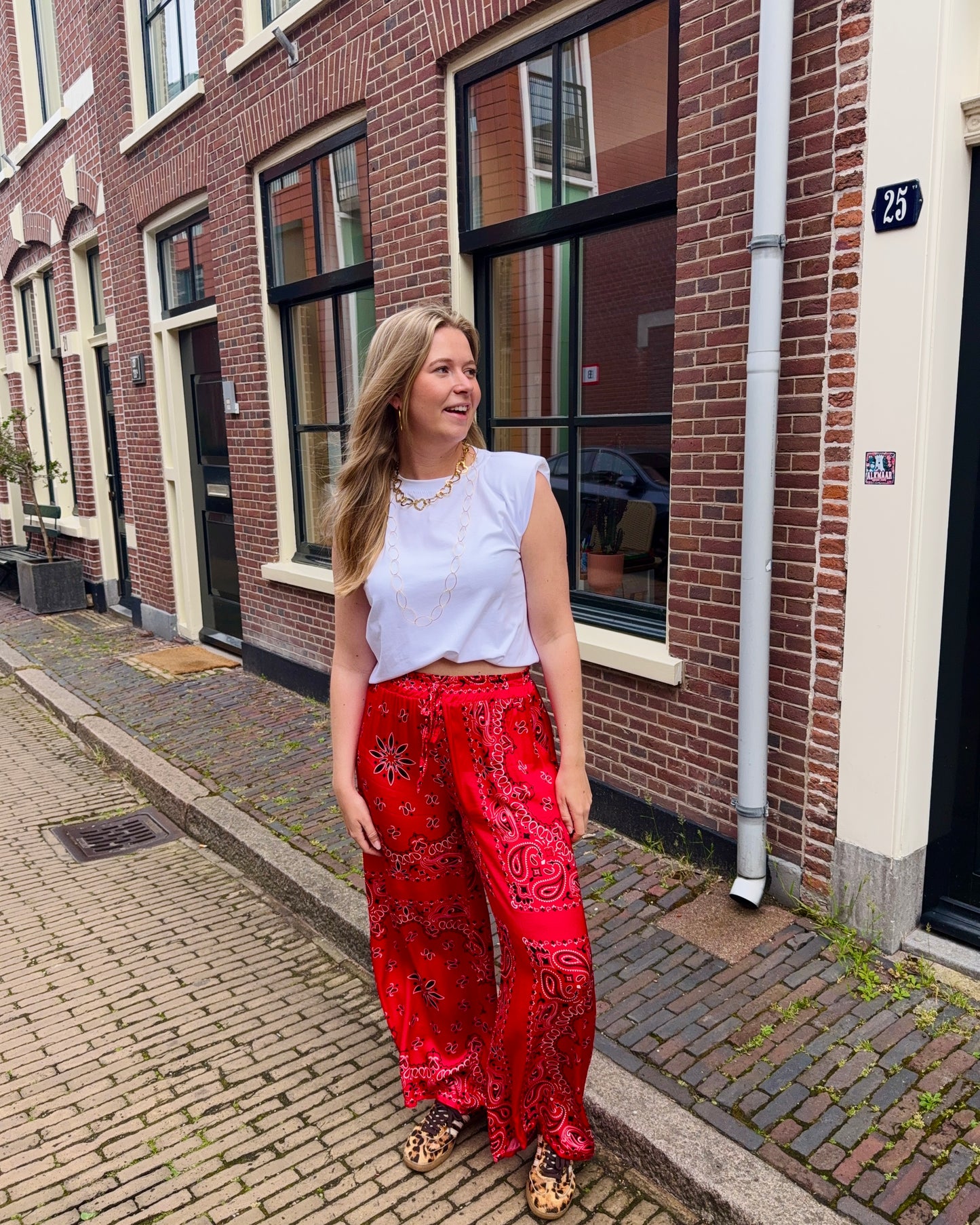 Amelie bandana broek ★ rood