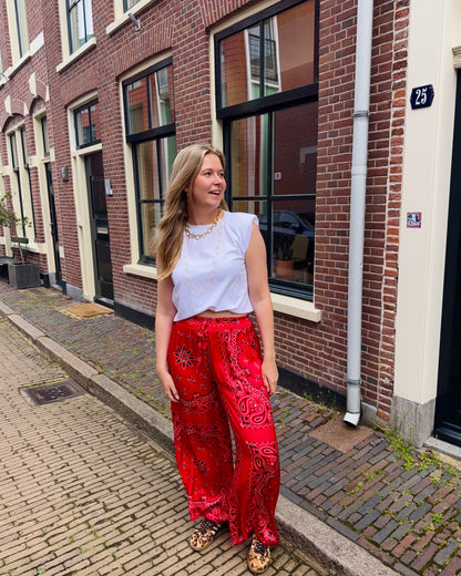 Amelie bandana broek ★ rood
