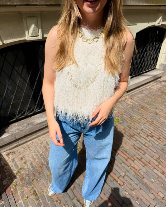 Nomi fluffy top ★ wit
