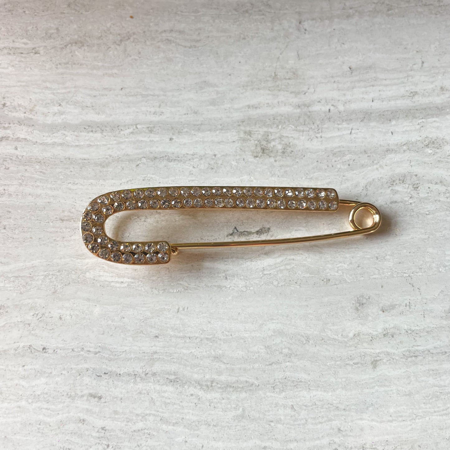 Glitter paperclip broche ★ goud