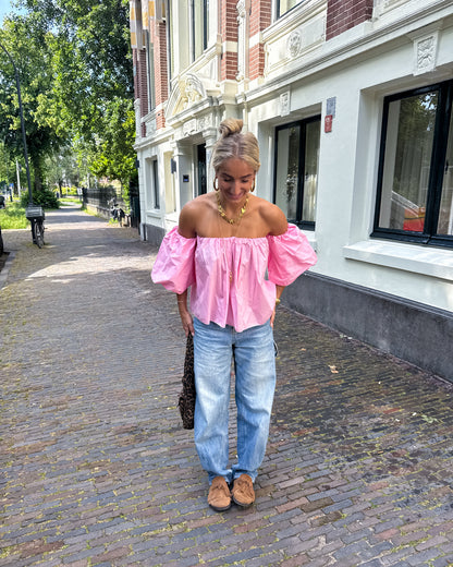 Feline blouse ★ licht roze