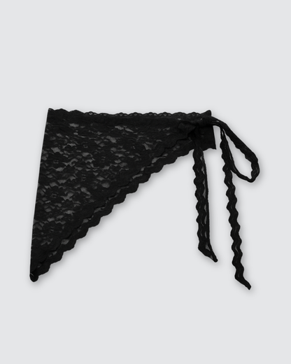 Kanten driehoek riempje ★ zwart