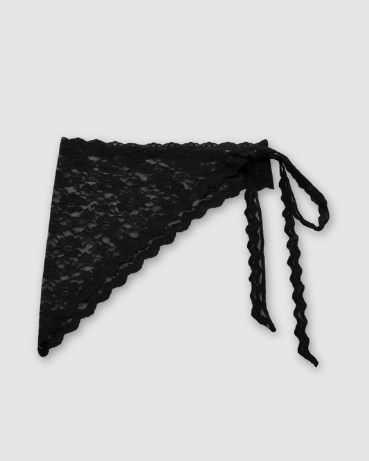 Kanten driehoek riempje ★ zwart