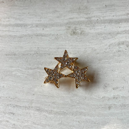 Triple ster broche ★ goud