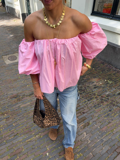 Feline blouse ★ licht roze