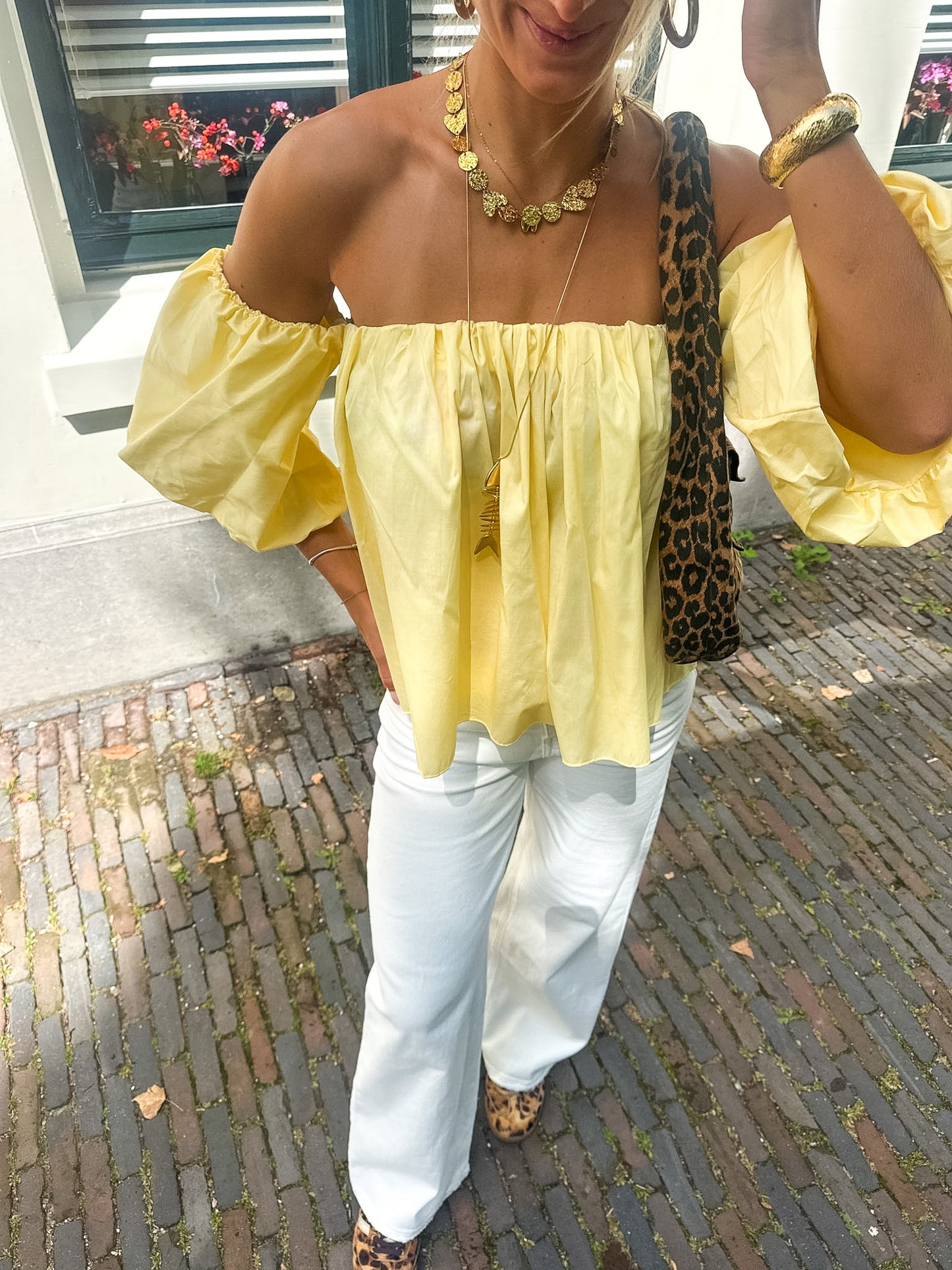 Feline blouse ★ geel