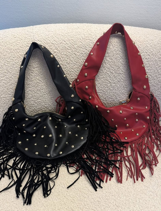 Fringe stud tas ★ rood