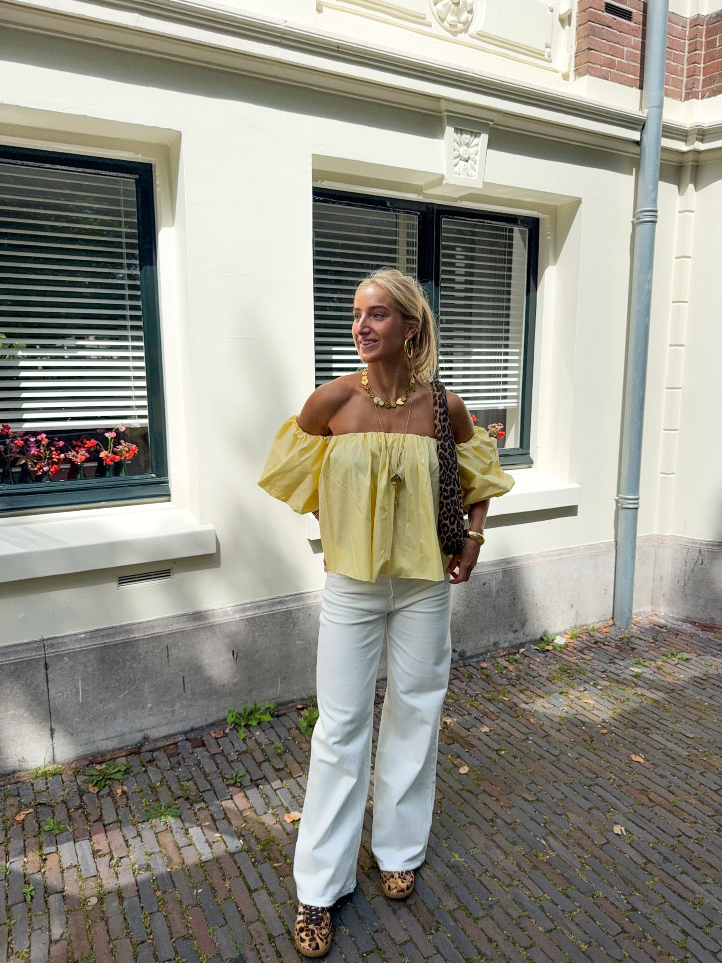 Feline blouse ★ geel